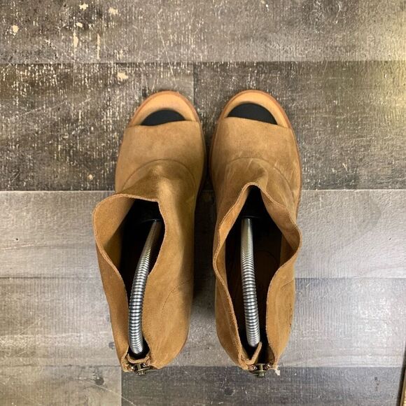 UGG womens 10 Ginger suede peep toe Ankle boot strap heel - Picture 5 of 10